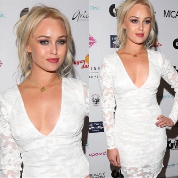 RARE House of CB white lace sequin Casmia dress size XS bride wedding - Picture 2 of 9